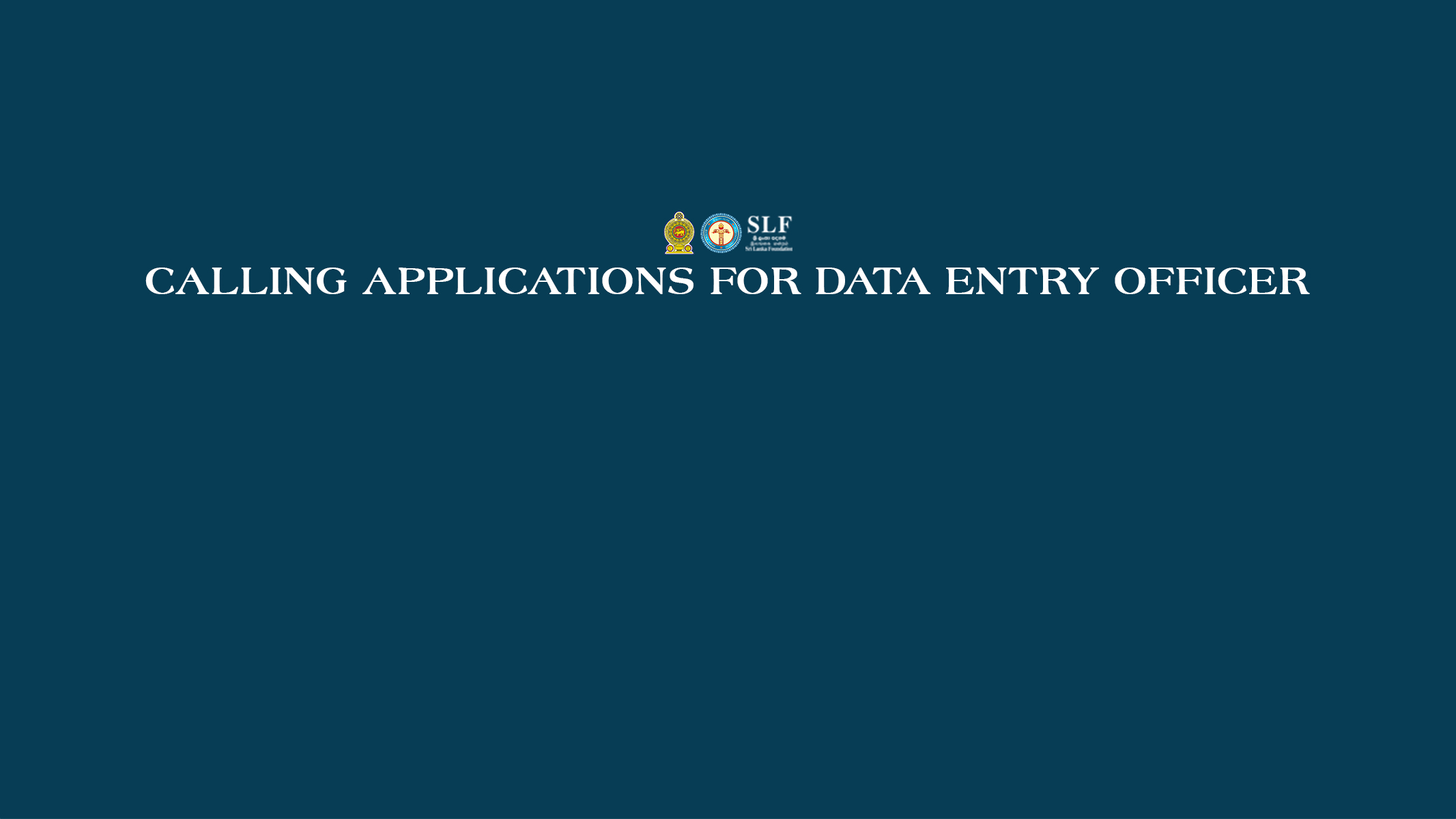 Calling Applications for Data Entry Officer