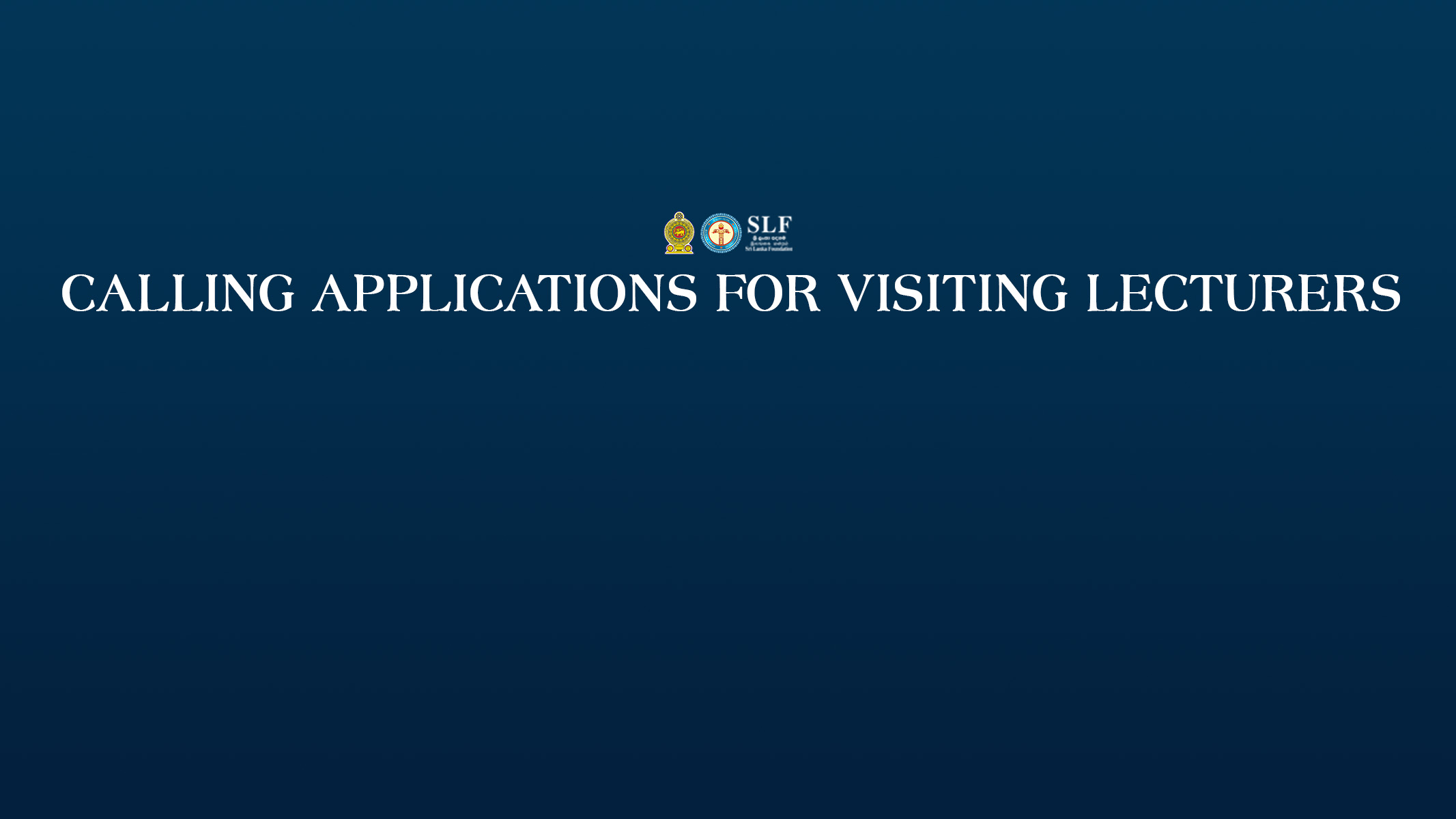 Calling Applications for Visiting Lecturers